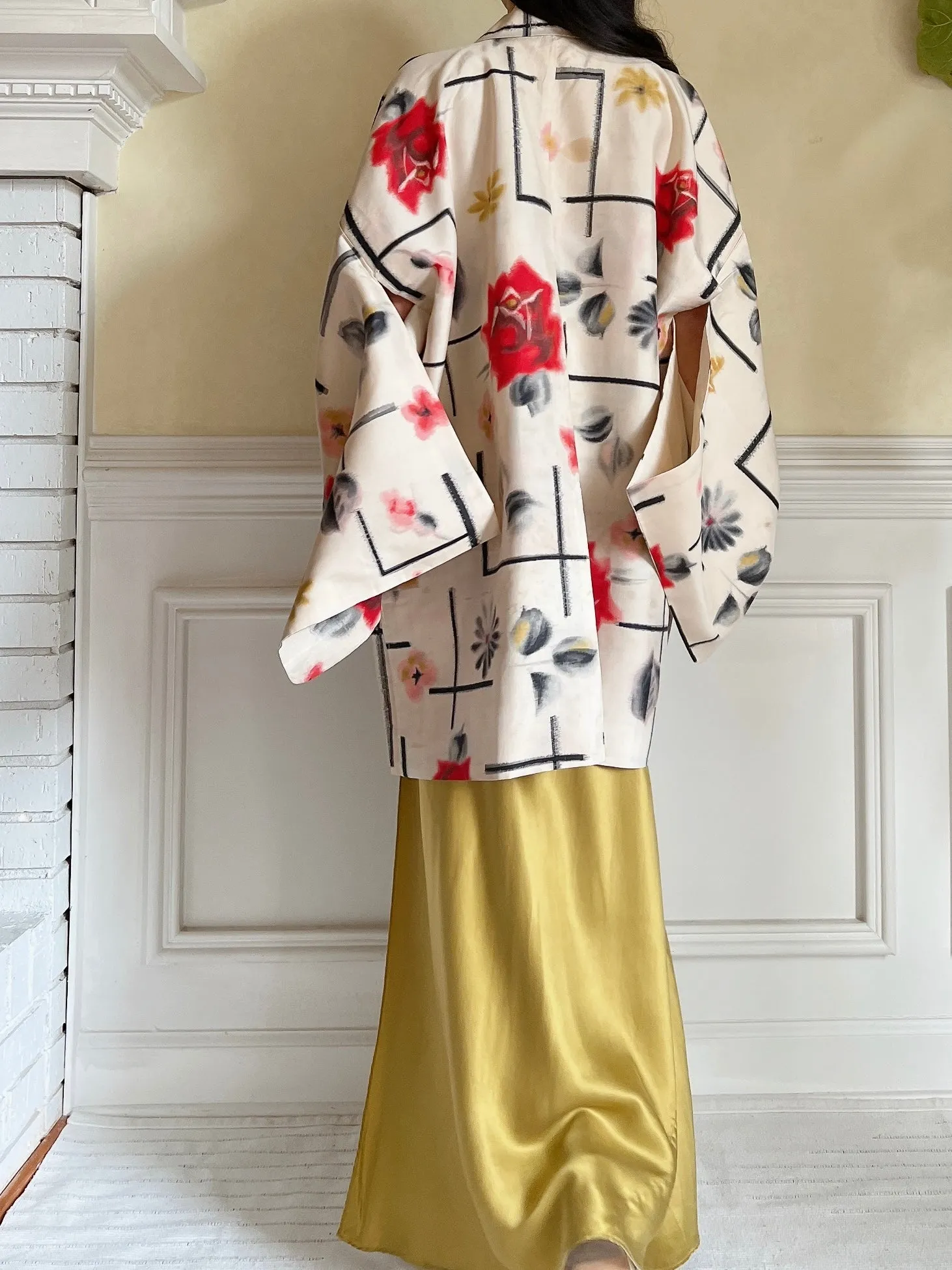 Vintage Pink Silk Kimono Jacket - OSFM