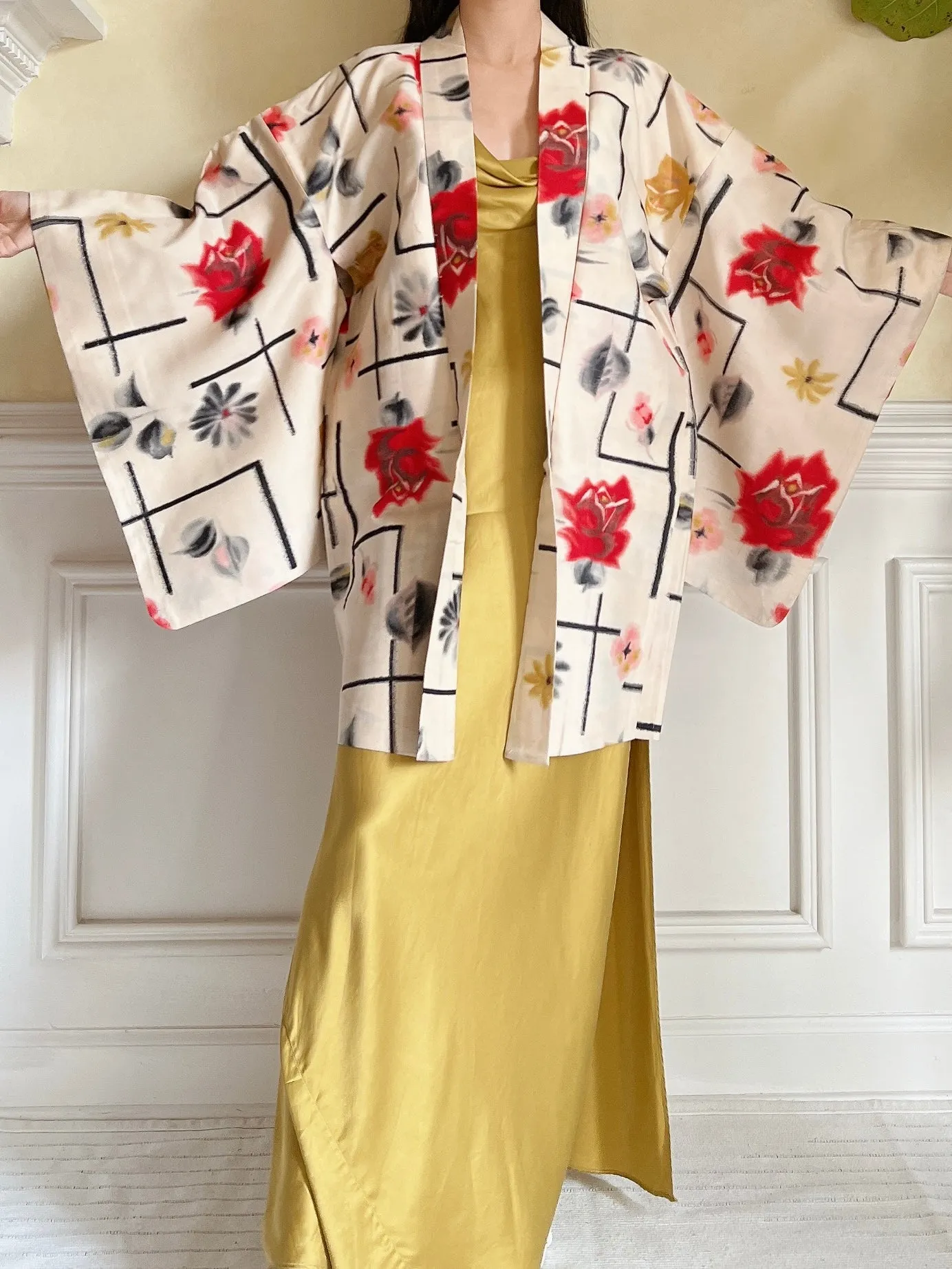 Vintage Pink Silk Kimono Jacket - OSFM