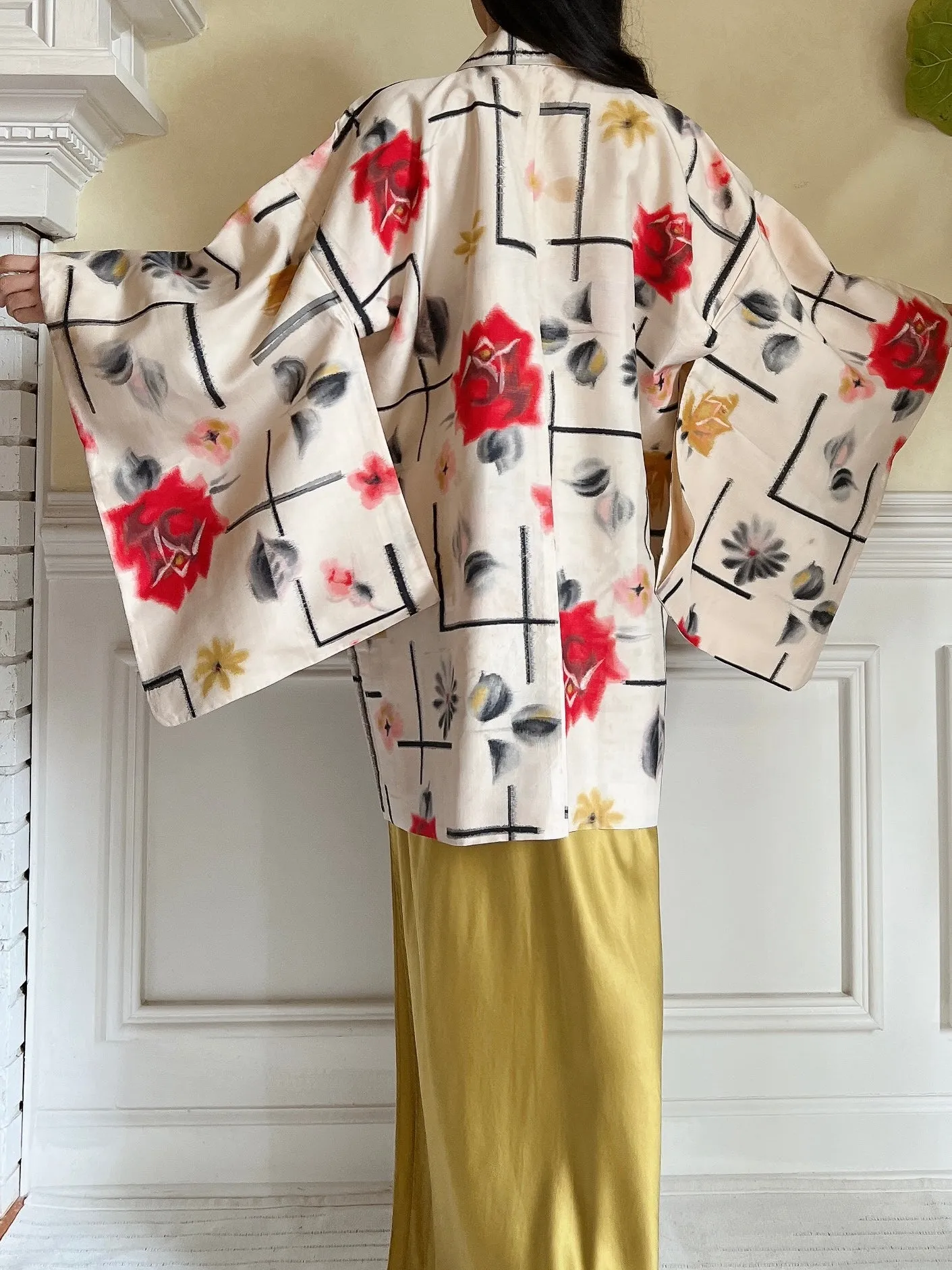 Vintage Pink Silk Kimono Jacket - OSFM