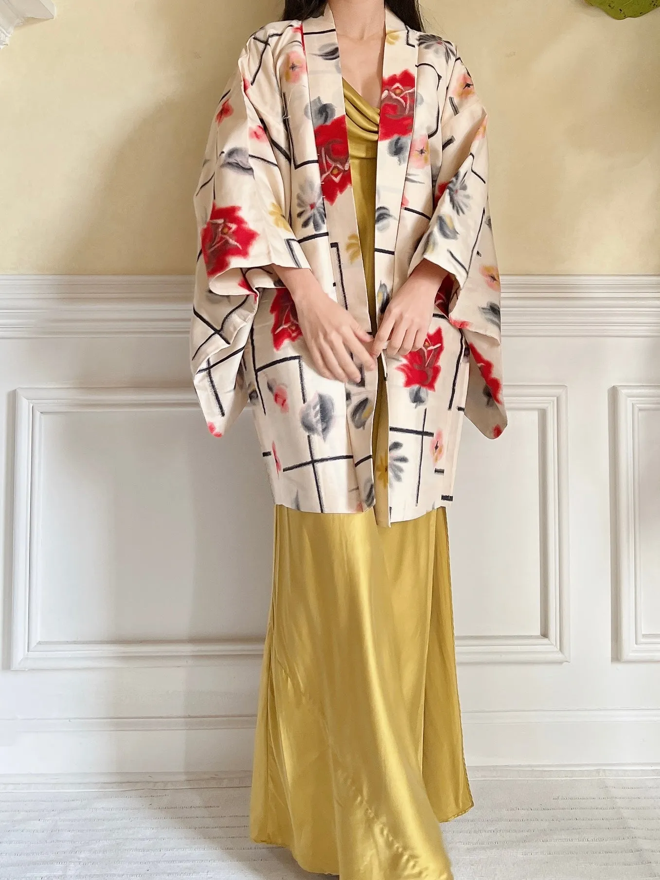 Vintage Pink Silk Kimono Jacket - OSFM