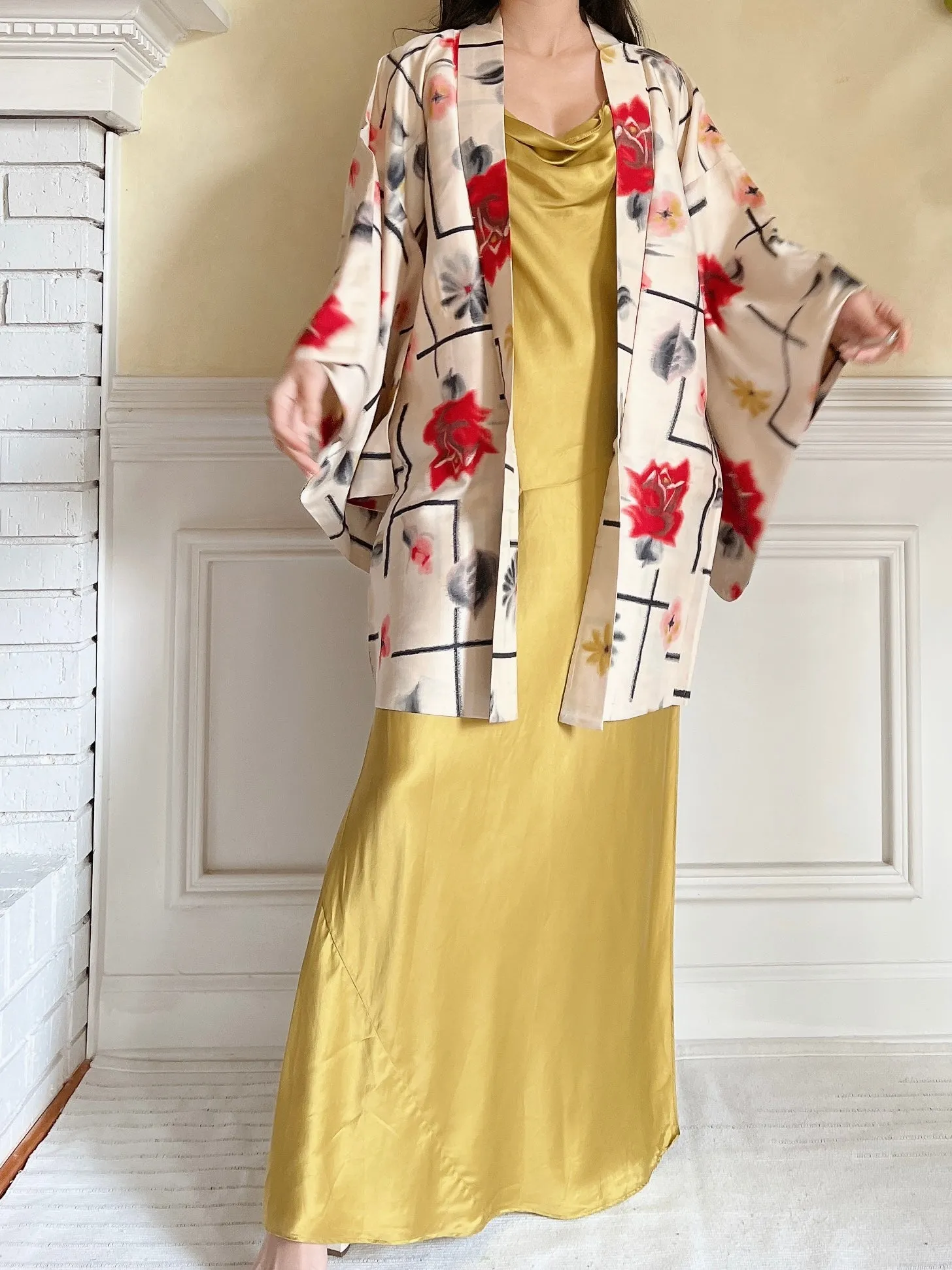Vintage Pink Silk Kimono Jacket - OSFM