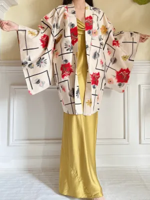 Vintage Pink Silk Kimono Jacket - OSFM