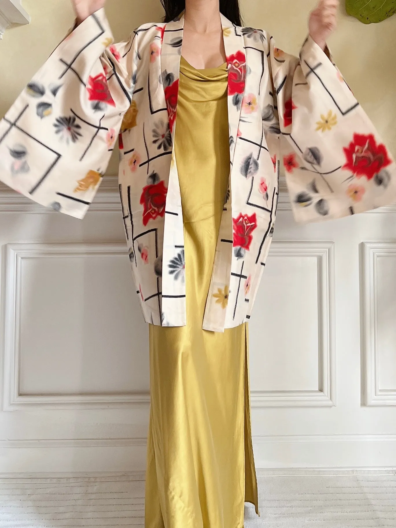 Vintage Pink Silk Kimono Jacket - OSFM