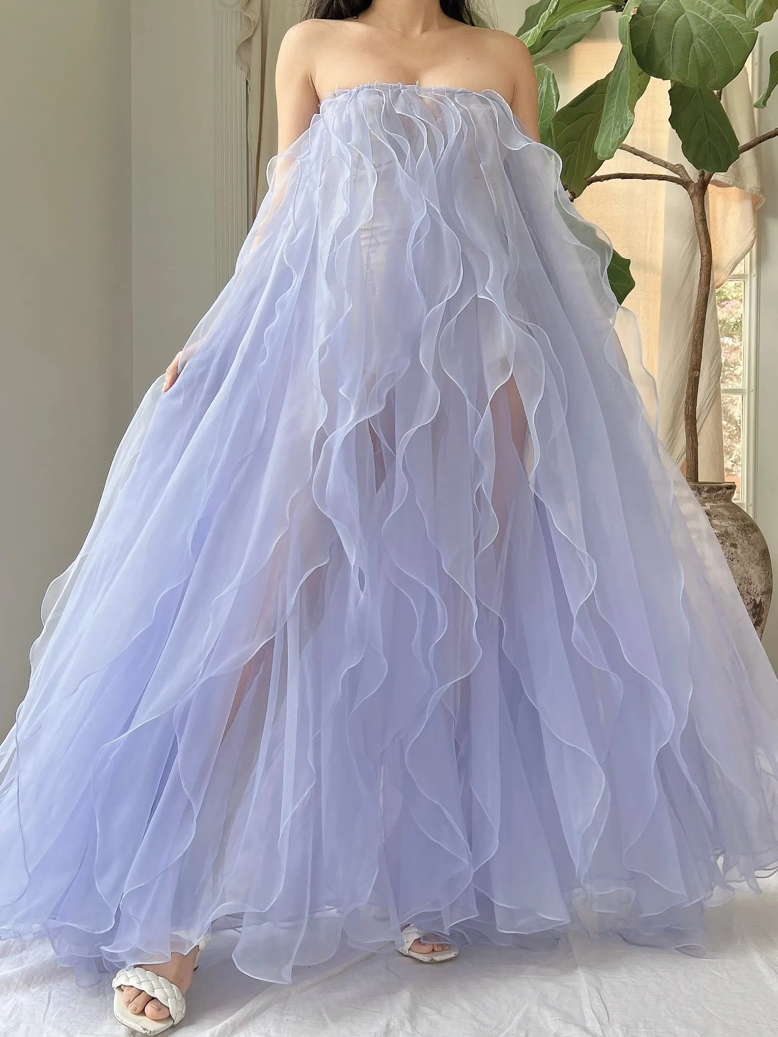 Vintage Ruffle Dress/Skirt - XS-M