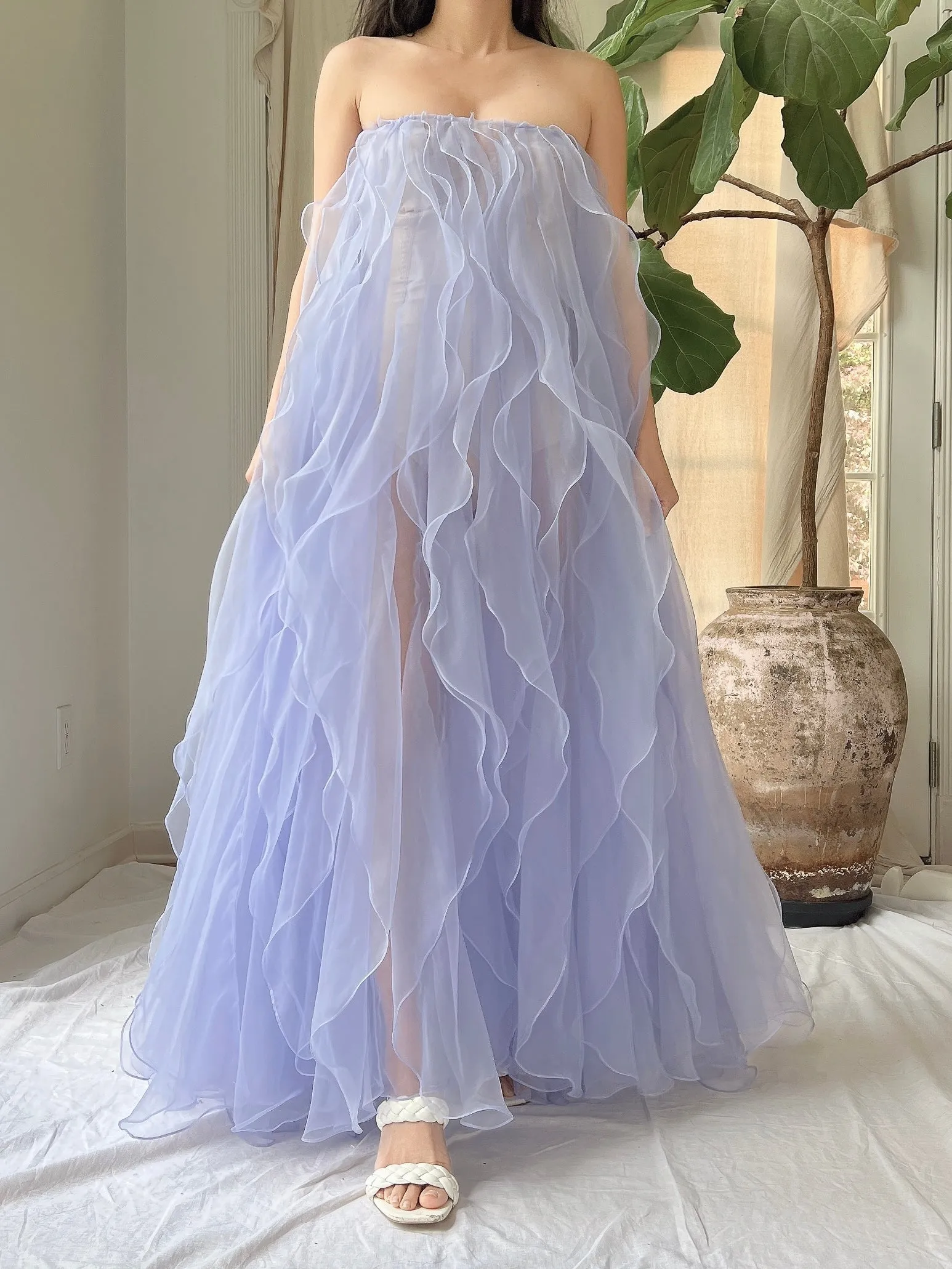 Vintage Ruffle Dress/Skirt - XS-M