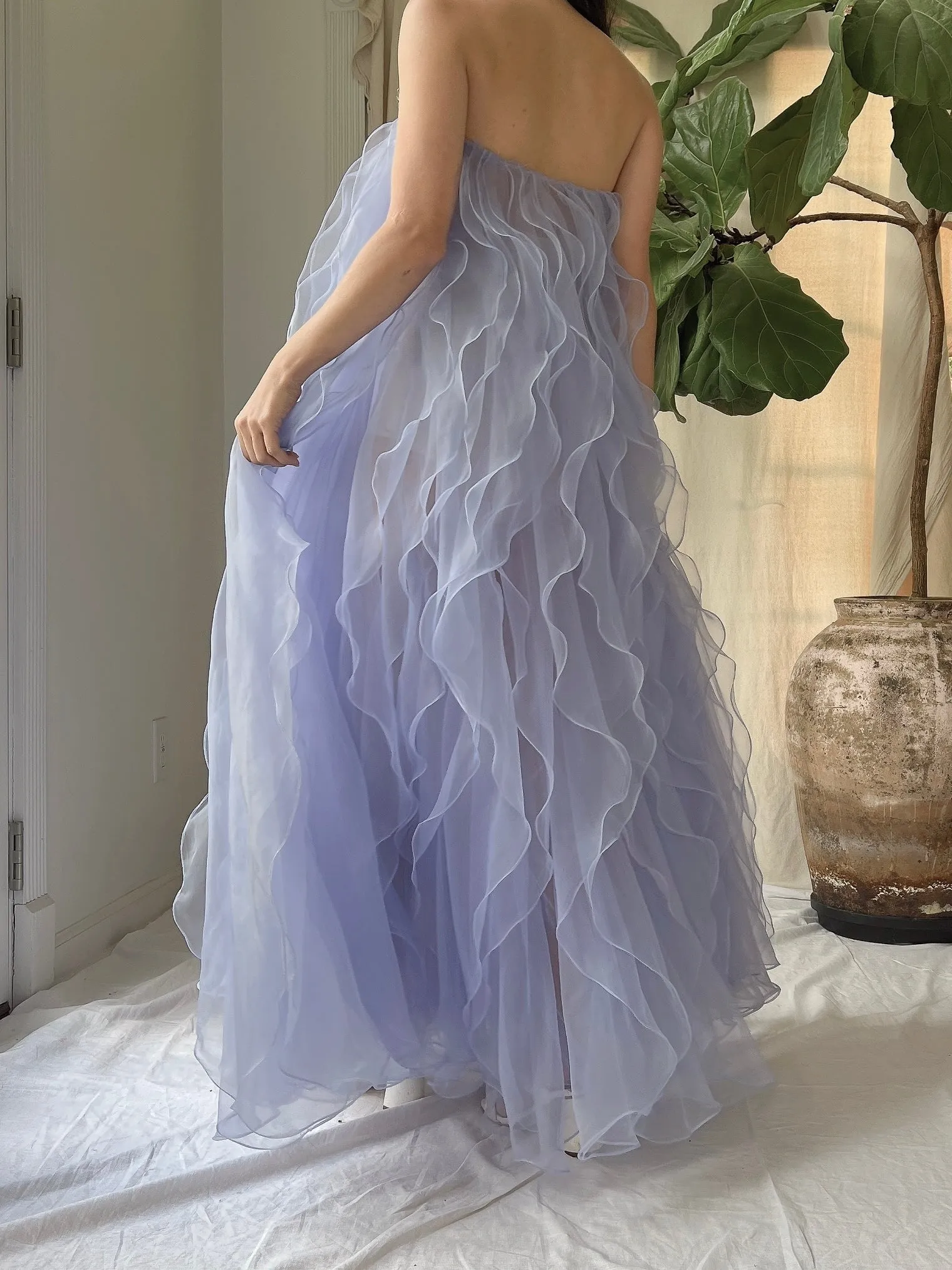 Vintage Ruffle Dress/Skirt - XS-M