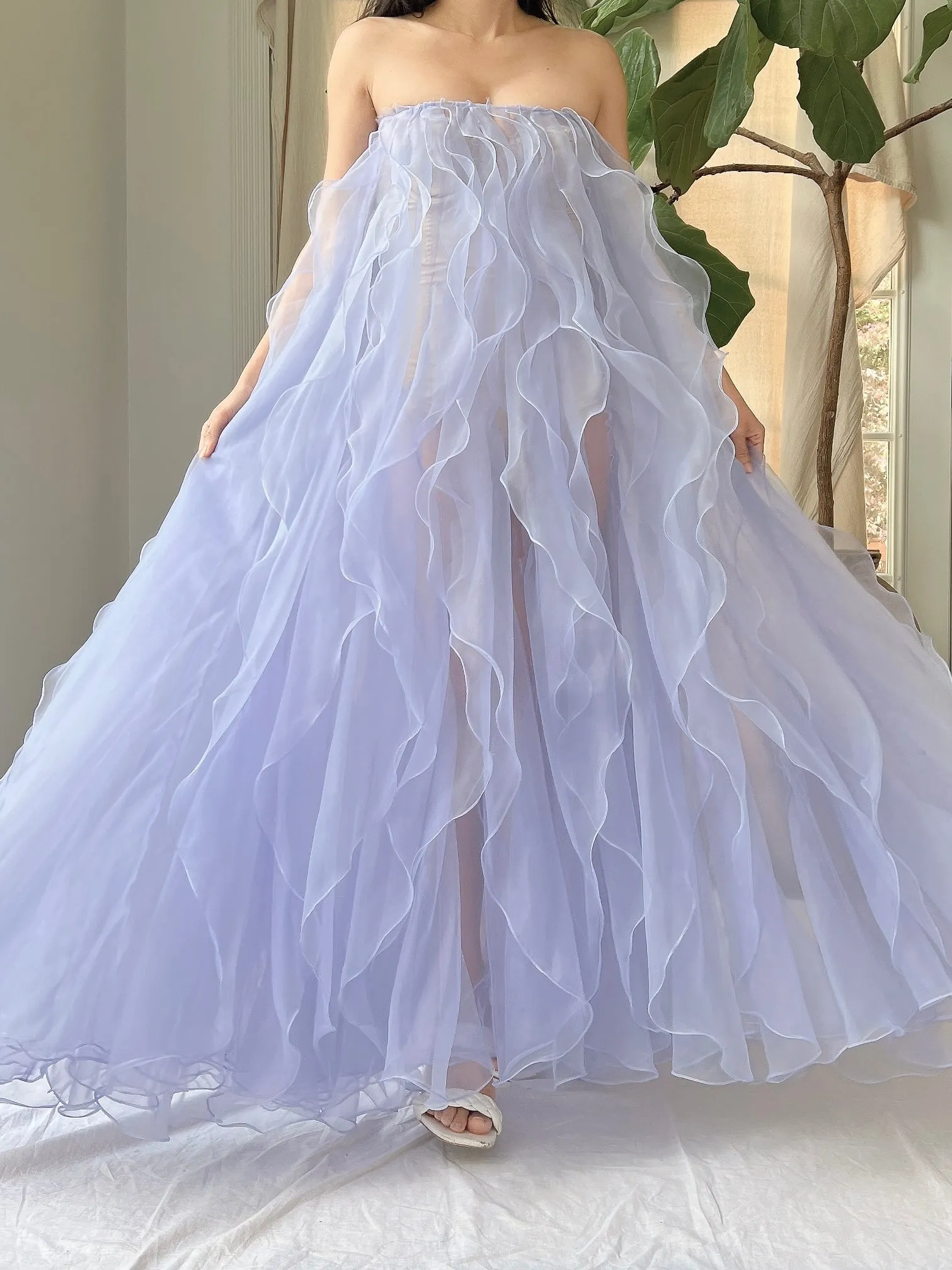 Vintage Ruffle Dress/Skirt - XS-M