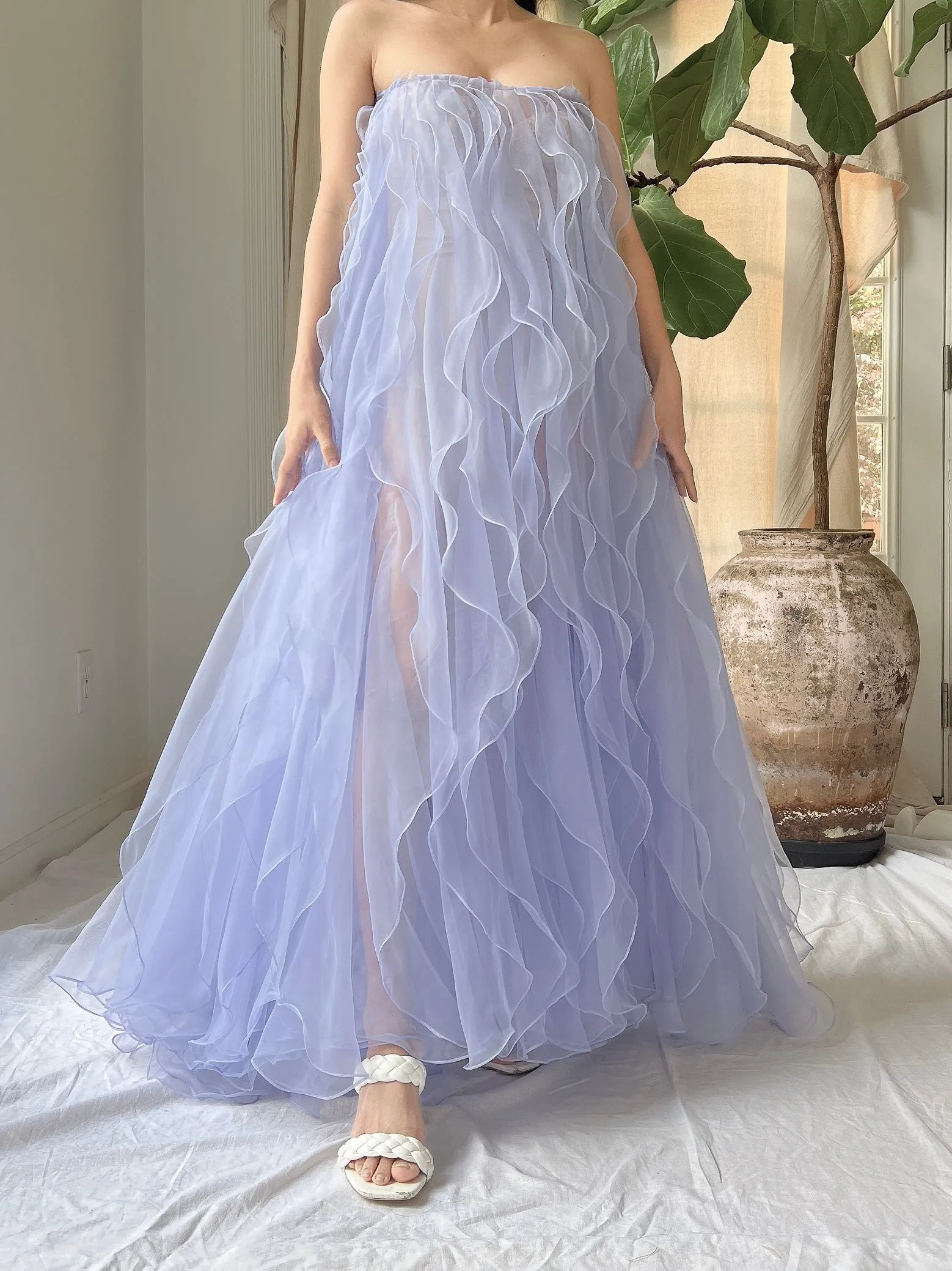 Vintage Ruffle Dress/Skirt - XS-M