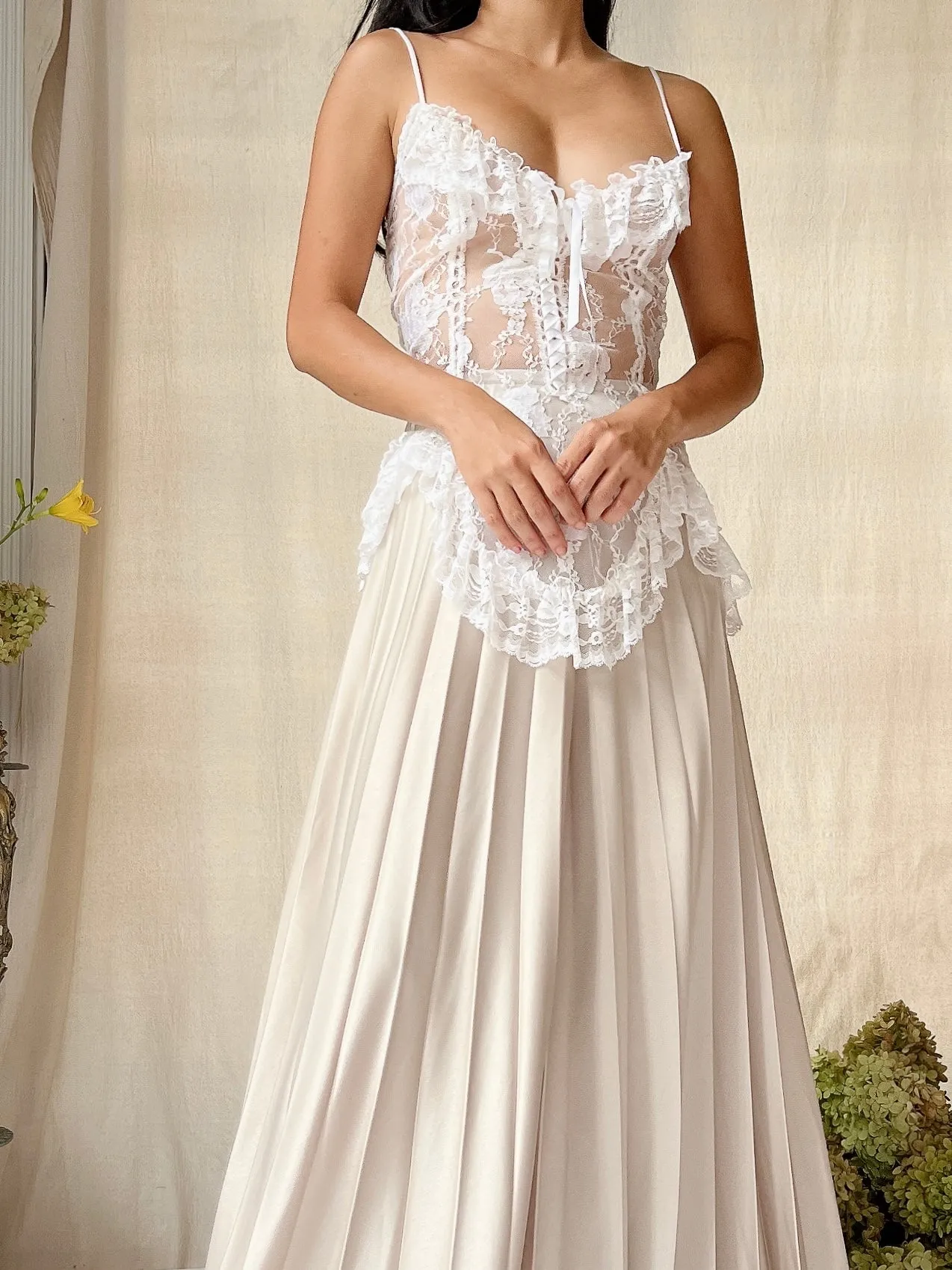 Vintage Sheer Lace Top - S/M