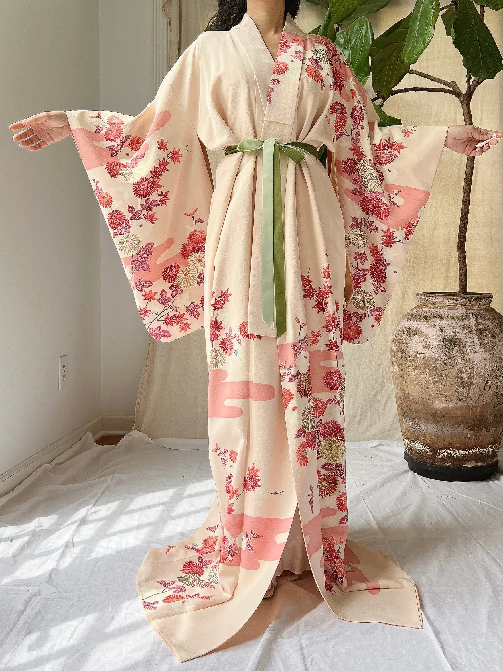 Vintage Silk Crepe Kimono - OSFM