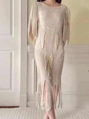 Vintage Silk Sequins Dress - XS