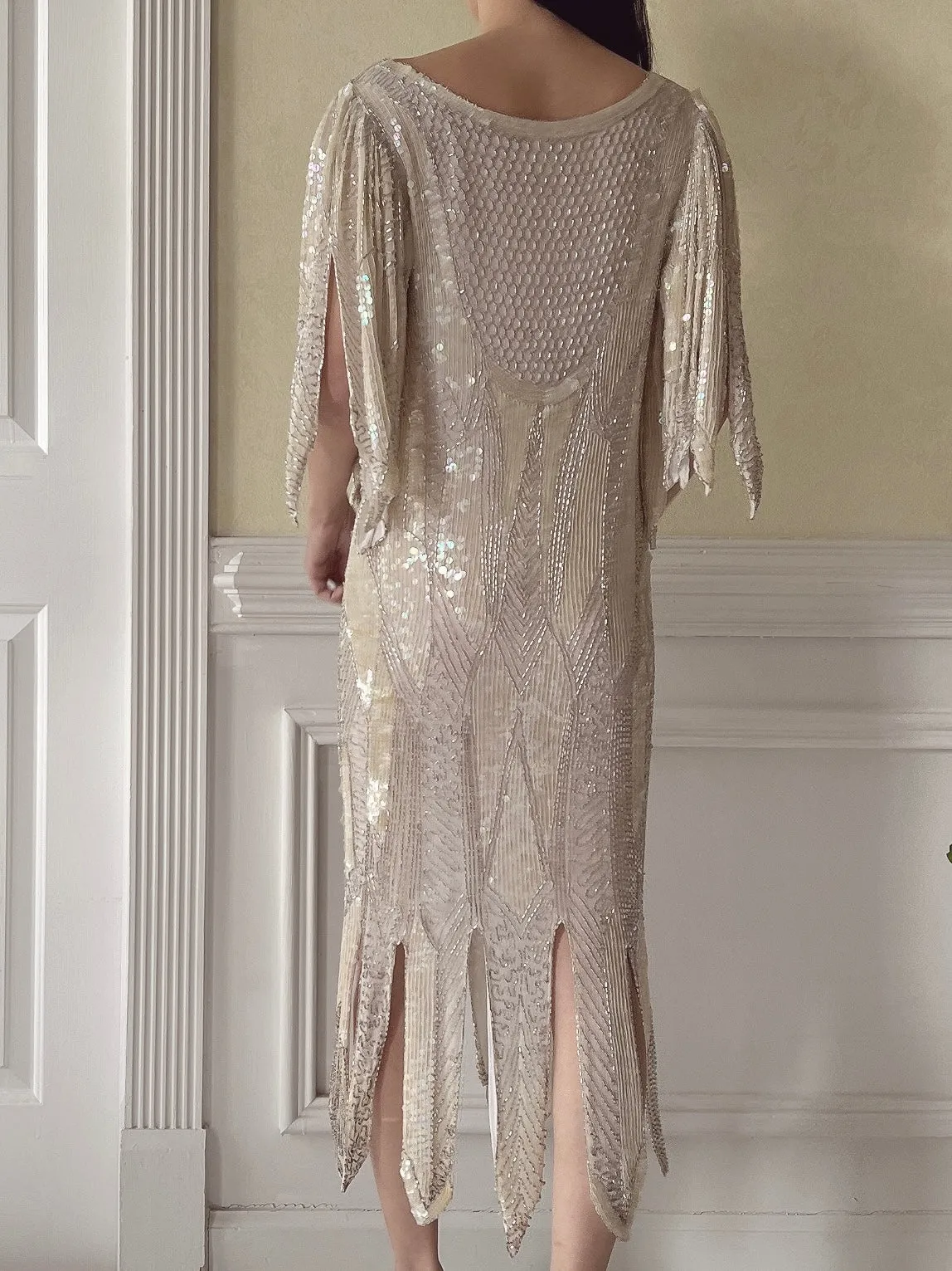 Vintage Silk Sequins Dress - XS