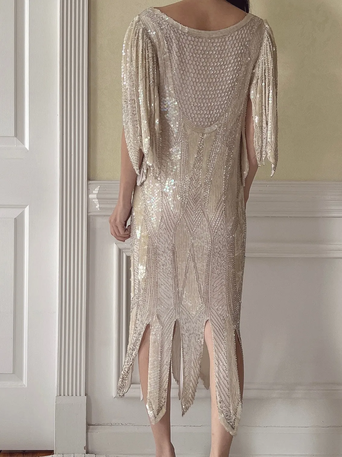 Vintage Silk Sequins Dress - XS
