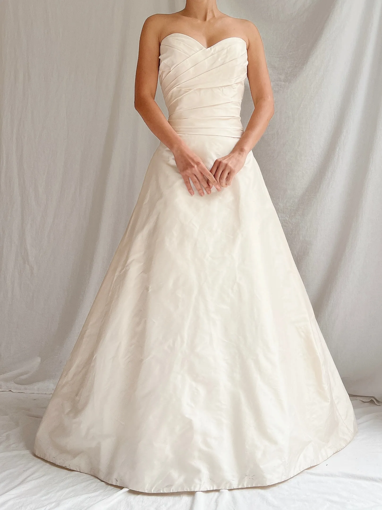Vintage Silk Tafetta Strapless Gown - S/6
