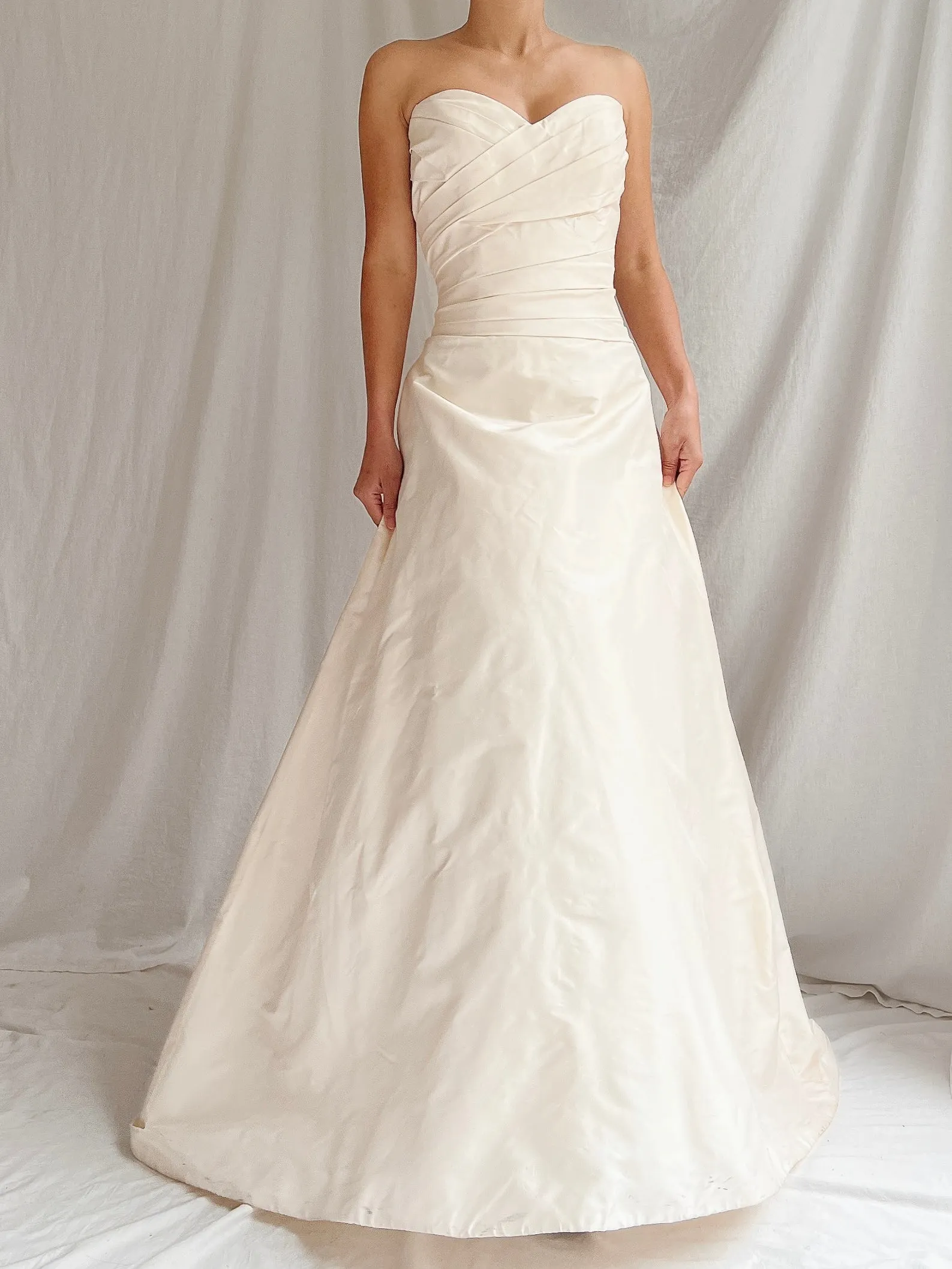 Vintage Silk Tafetta Strapless Gown - S/6