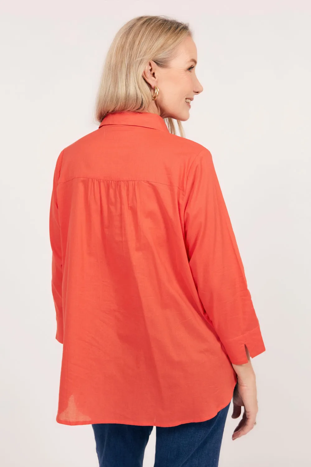 Vivienne Pintuck Blouse in Burnt Orange