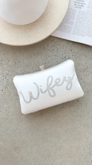 Wifey Satin Clutch - Gold
