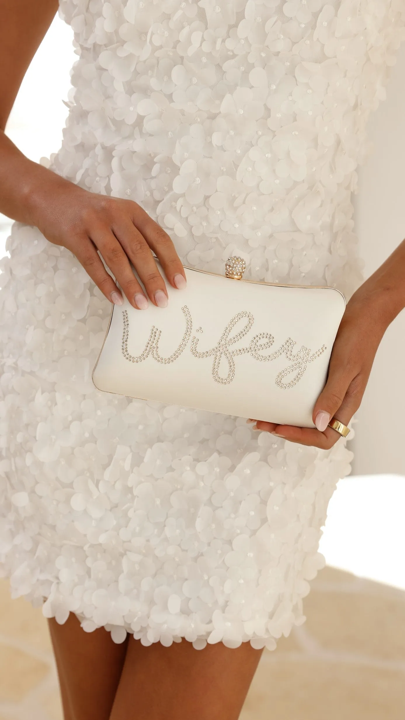 Wifey Satin Clutch - Gold