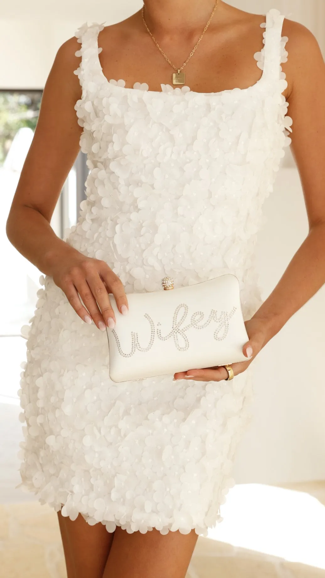 Wifey Satin Clutch - Gold