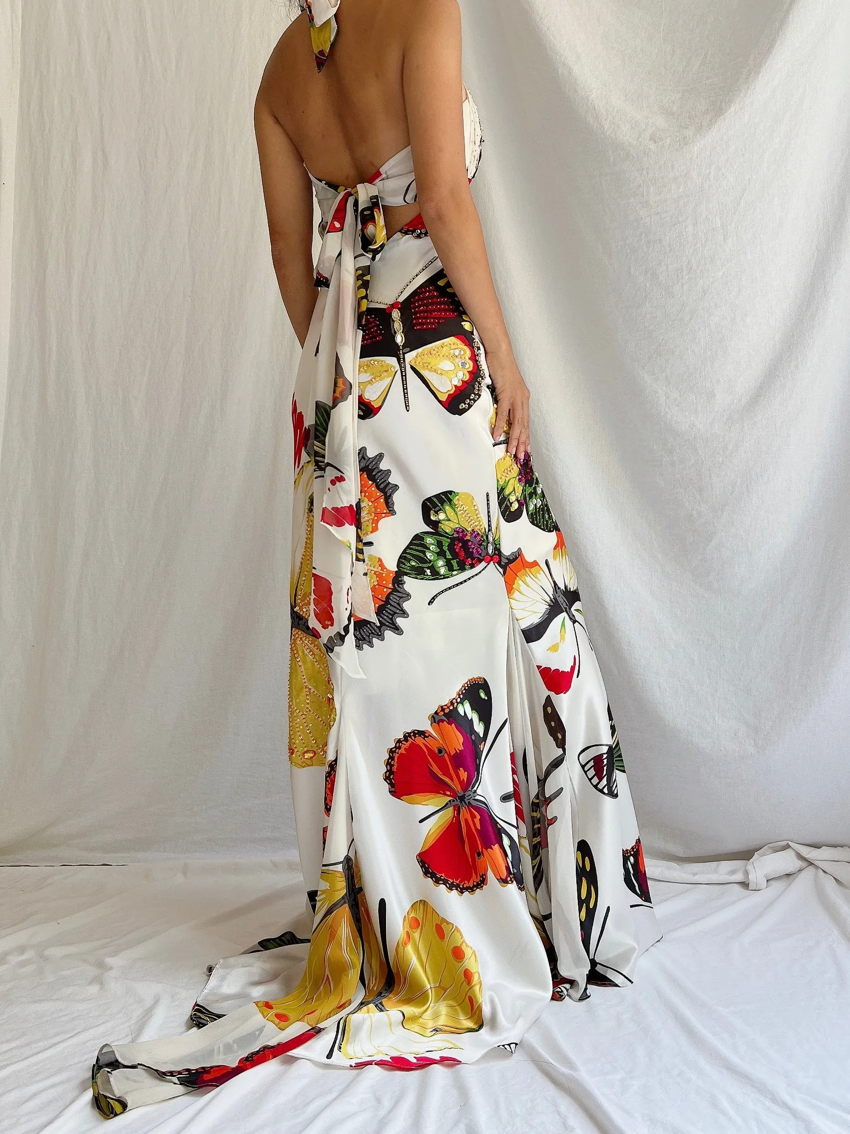Y2K Satin Butterfly Gown - XS/2