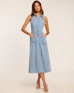Yesenia Textured Denim Midi Dress