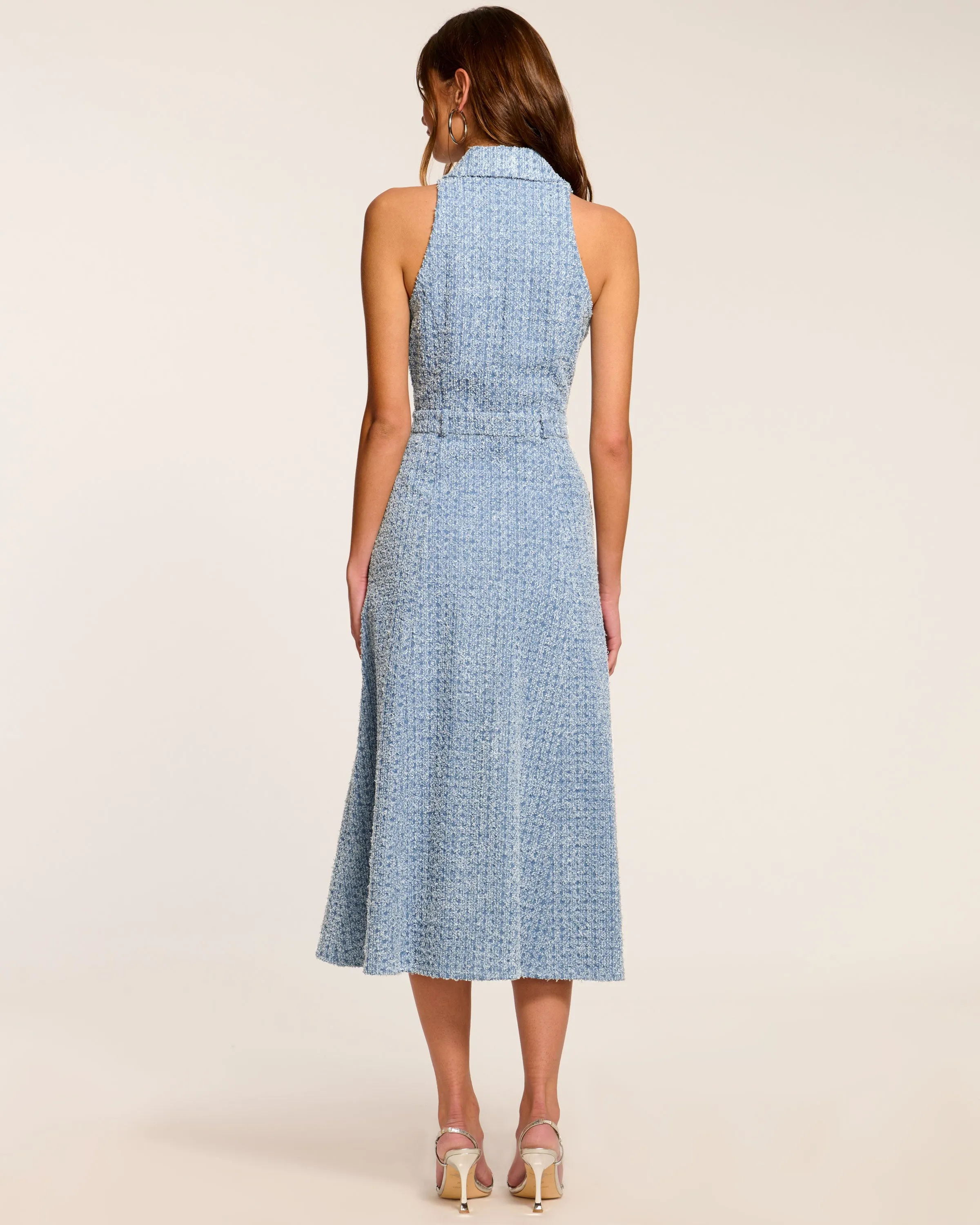 Yesenia Textured Denim Midi Dress