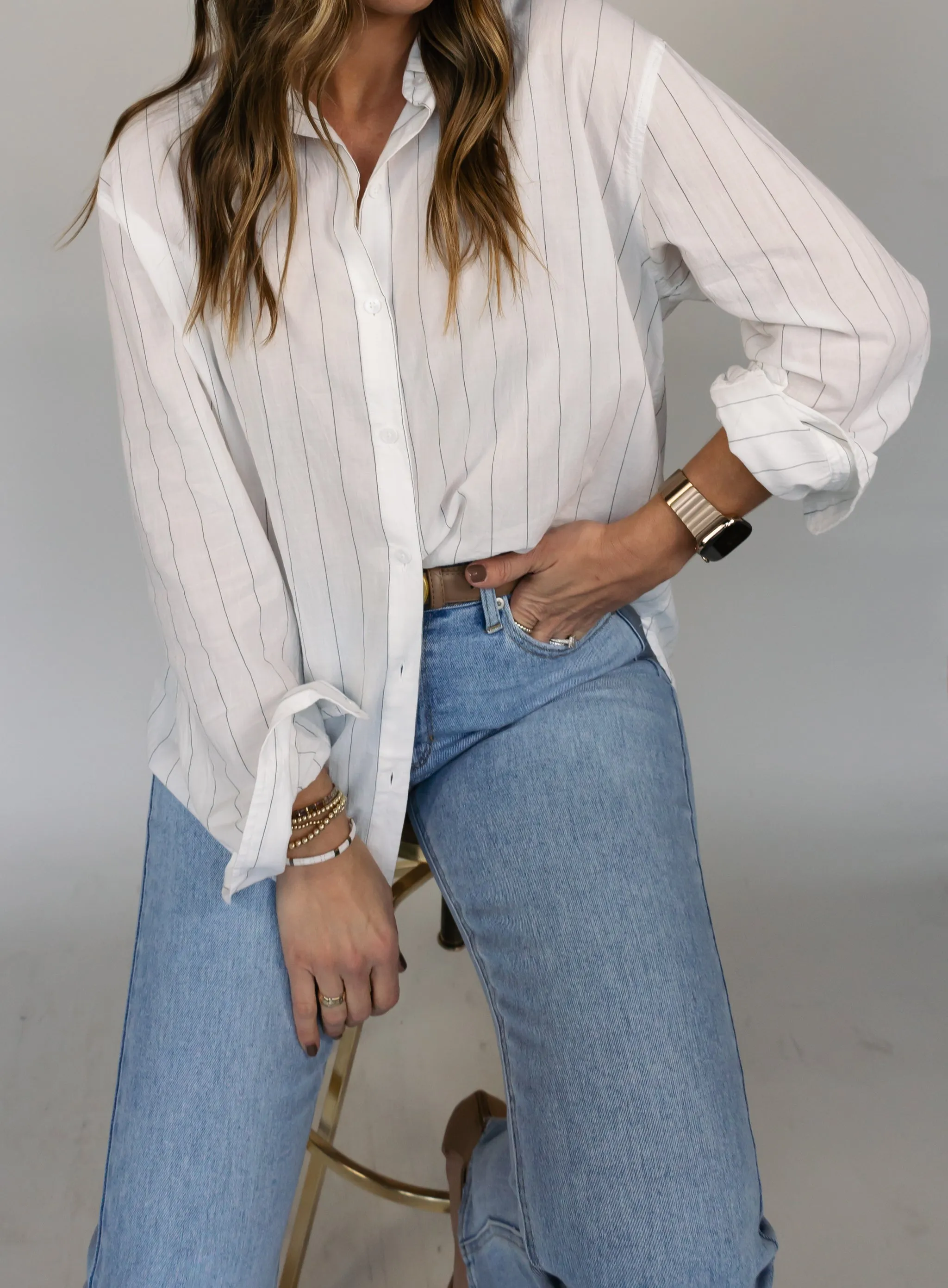 Z Supply: Seaport Striped Shirt - White