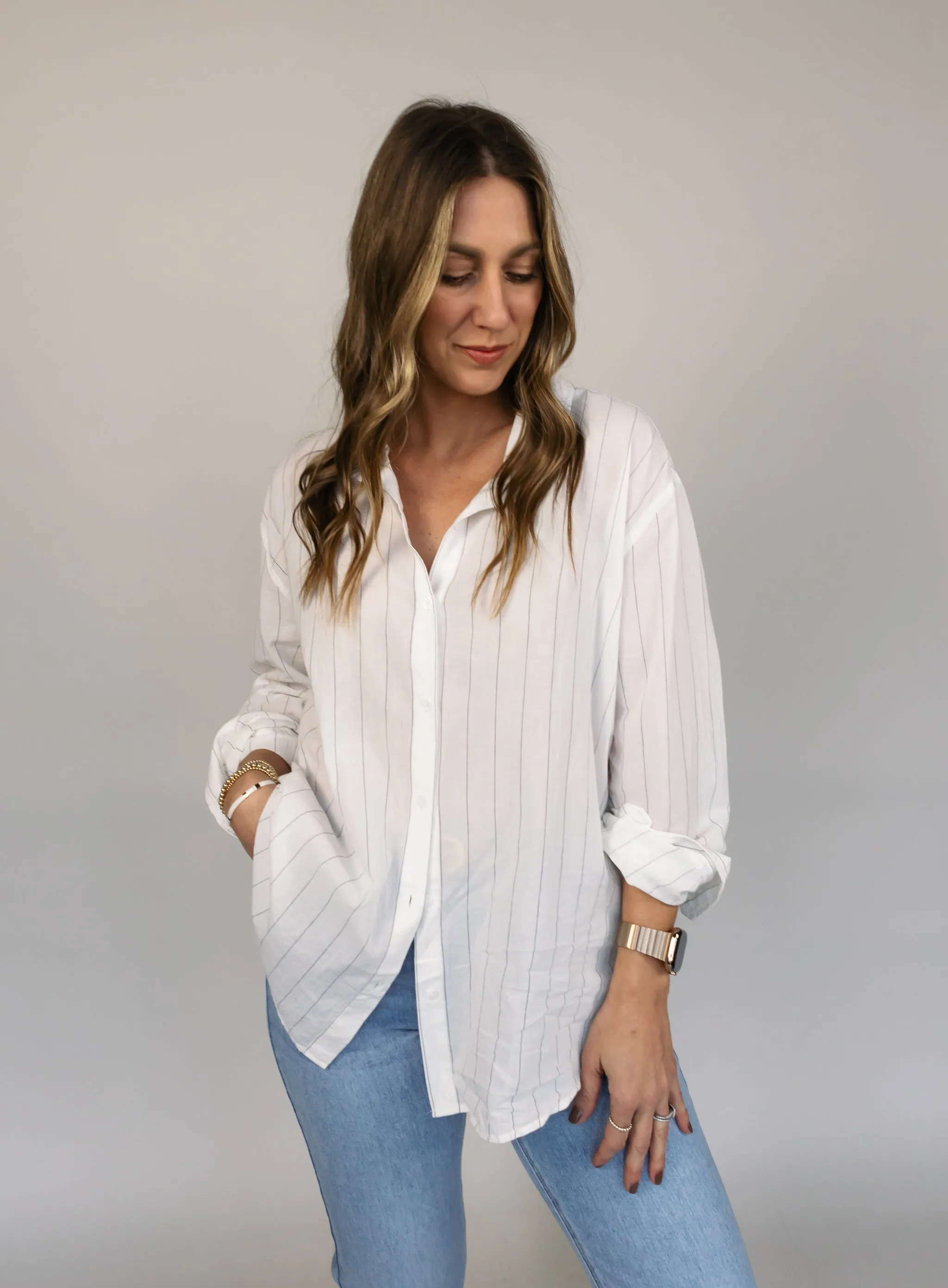 Z Supply: Seaport Striped Shirt - White