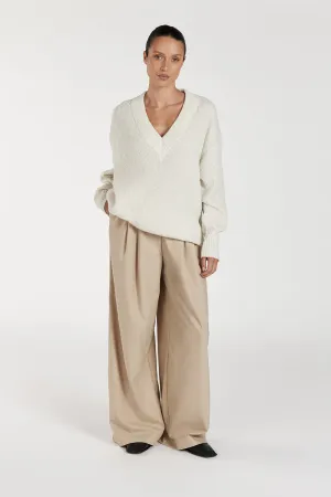 ZELIE CREAM MARLE LONGLINE JUMPER