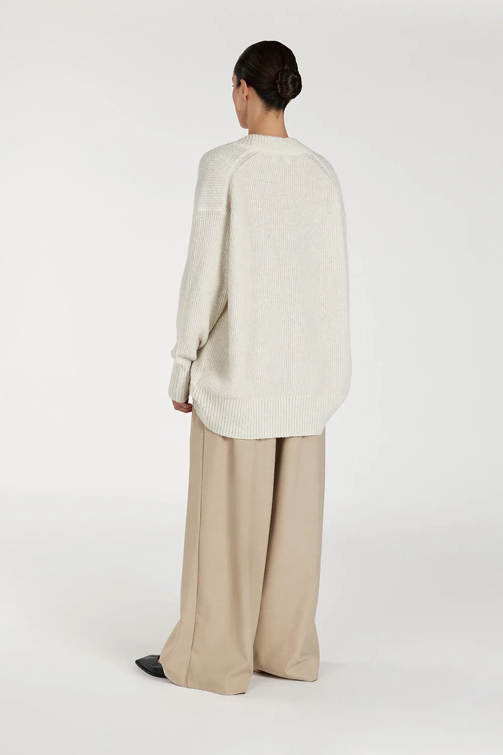 ZELIE CREAM MARLE LONGLINE JUMPER